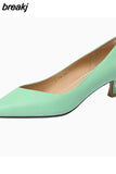 Size 33-40 Women Pumps Real Leather 2023 Summer Low Heels For Ladies Pointed-Toe Sexy Kitten Heel Shoes Luxury