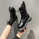 Breakj And Cool Korean Version Of Martin Boots Winter Plus Velvet 2025 New Knitted Elastic Socks Boots Showing Thin Skin Short