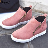 Women Boots Spring New Women's Casual Shoes Double Zipper Flats Shoes Plus Size 43 Woman Ankle Boot Leopard botas de