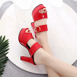 Summer Women Shoes Sexy Ladies High Heels Woman Square Heels Sandals Summer Ladies Shoes Women Sandals Thick Heel