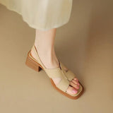 New Summer Ladies Retro All-matching Sandals, Square Head Casual Chunky Fashion Sandals,