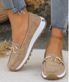 Breakj Casual Sneakers Casual Ladies Metal Chain 2025 Summer New Large-Size Single