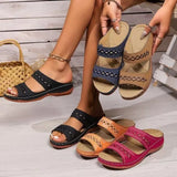 Breakj Women's Sandals Sloping And 2025 New Retro Line Anti-Slip Light Soft Back Comfortable