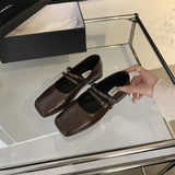 Breakj Evening Wind Silver Singles Shoes Women's Flat Bottom 2025 Spring New Temperament Fairy Commuter Shallow Mouth Mary