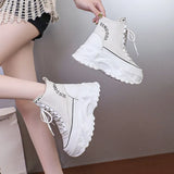 Breakj Autumn New Dad Shoes Korean Version Simple Ins Women's Shoes Platform Increased Casual Web Red High Help Sports Shoes