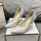 New Fashionable High-Heeled Sandals, Thin High-Heeled Pointed Sexy High-Heeled Shoes, Fashion Large-Size High-Heeled