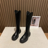 Breakj Chelsea Boots Long Barrel Knight Boots 2025 New Martin Boots Autumn Winter Women's Shoes High-Heeled Long