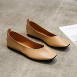 Chunsen Female Flat-Soled Square-Headed Single Shoes Two Shallow-Mouthed Pregnant Grandmother Shoes Retro Semi-Dragging Fairy Lazy