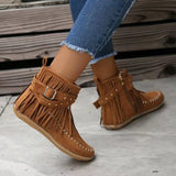Women's Boots 2025 Autumn And Winter 2025 New Large-Size Rivet Flat Bottom Tuxedo Boots