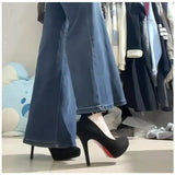 Breakj High-Heeled Shoes Design Niche Professional Single Shoes Waterproof Platform British Style Retro 2025 Ultra-Commuting