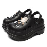 2024 Diy Hole Garden Shoes for Women Slippers Summer 2024 Soft Chunky Platform Sandals Woman Non Slip Beach