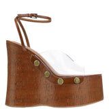 Breakj Heeled Sandals Women 2025 New Wear Thick-Soled Wood-Grass Waterproof Table Sandals Metal Stud