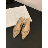 Low-Heeled Bow Head Sandals And Fairy Shoes 2025 New Summer Mesh Canpermeable Flat Sole
