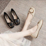 Breakj Red Fashion Light Mouth Bean Shoes 2023 Spring And Autumn New Women's Shoes Low-Heeled Comfortable Leisure Single Shoes Small Leather