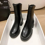 Autumn Winter Warm Women Ankle Boots Natural Leather Pump Cowhide Upper Full Leather Side Zip Modern Boots Fashion