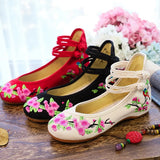 Breakj Dancing Shoes, Leisure Walk, Ethnic Wind, Embroidered Cloth Shoes, Spring And Autumn, Women's Shoes, Single
