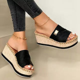 Wedges Slippers Platform High Heels Women Slipper Ladies Outside Shoes Basic Clog Wedge Slipper Flip Flop