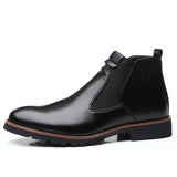 Breakj Men's Shoes High Top Covered Martin Boots Korean Men's Plus Size Fashion Men's Boots Leather