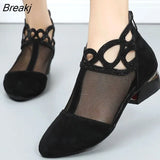 2023 Spring summer comfortable women shoes sandals mesh genuine leather sandals ankle boots big size summer women