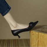 Summer Footwear with Medium Heels Shoes for Women 2023 Pointed Toe Moccasins Bow Black Stilito on Offer Young Y2k E