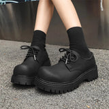 Breakj Head Derby Shoes Platform Increased Casual Leather Shoes 2023 Autumn And Winter New Daily Commuting Single Shoes