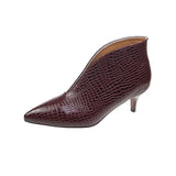 Women's Ankle Boots 2023 New Pointy V-neck Patent-leather Women High Heels Simple Versatile Commuting Office Female