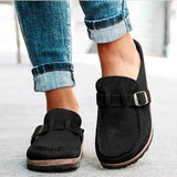 Breakj Summer New Sandals Coated Outside Wearing Belt Buckle Half-Tug Women's Large-Size Casual Slippers Women's