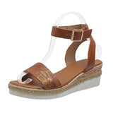 Strap Wedge Sandals for Women Summer 2023 High Heel Open Toe Buckle Gladiator Shoes Woman Non Slip Platform Sandals