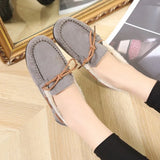 Autumn And Winter New Doudou Shoes, Plush, Warm, Bow, Korean Version, Casual, Flat-Bottomed, Lazy Cotton
