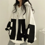 Letter Printing Hoodies Women 2023 Spring Autumn Thin Street Sports Loose Large Size Casual Hooded Pullover Womens