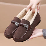Women Winter Casual Shoes New Moccasins Soft Flat Non-slip Loafers 2024 Fashion Comfort Warm Plush Slip on Female Cotton