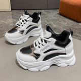 Version Of The Thick Platform Small White Shoes 2024 Spring Fashion New Dad Shoes Female Ins Tide Increased Casual Sports Single Shoes