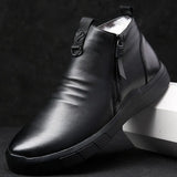 Men Shoes Winter Chelsea Boots Genuine Leather Wool Lining Winter Keep warm outdoor Ankle Boot Snow Boots Casual