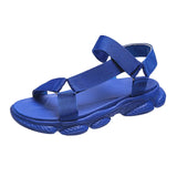 Thick-Soled Sandals Women's 2024 Summer Velcro Rainbow Shoes Women's Heels Beach