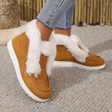 Breakj And Winter Women's Cotton Shoes Keep Warm And Velvet Thick Wool Wool Cotton Shoes Large Casual Comfortable Cotton