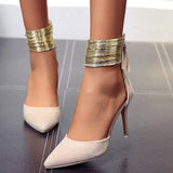 Women Sandals Ankle High Thin Heels Pointed Toe Lace-up Party Wedding Design Summer Women