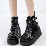 Breakj Rider Original Martin Boots Spice Girls Thick Bottom Round Head Cool Short Boots Buckle Buckle Tie Martin