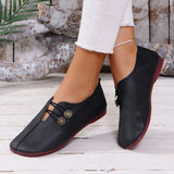 Breakj Summer And Autumn New Soft Leather Flat Soles Women's Round Head Shallow One-Foot Pedal Large Size Women's