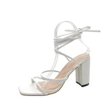 Summer Women Sandals 2020 New Versatile Andromeda Web Celebrity Crystal with Open-toe One-word Heels Sandalias De