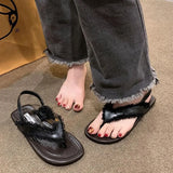 Breakj Roman Sandals Women Flat Bottom Beach Shoes Trendy Retro Ocean 2025