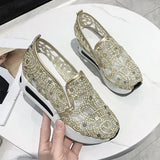And Autumn Pro-Style Summer Net Sheet Shoes With Thick Heels, Set Feet And Low Upper Casual Shoes Are Fashionable To Wear Overfoot Casual