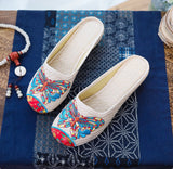 Breakj Embroidered Women's Cloth Shoes Baotou Cool Drag Leisure Summer Walk Shopping Travel Cow Tendon Bottom