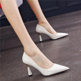 Women's Singles Shoes Summer French Fairy High Heels Light Mouth Solid Color Black Sexy Ladies Office Work
