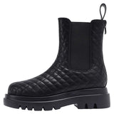 Women Boots Winter Shoes Chelsea Boots Fur Ankle Booties Black White Leather Botas Fashion Platform Chunky