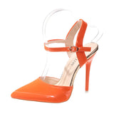 High-Heeled Sandals Summer New Stilettos Pointed Fashion Sexy Large-Size Buttoned Women's High