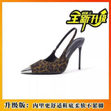 Breakj Iron Leopard Print Fine Heel High Heels Women 2025 Autumn And Winter 2025 New Small Design Light-Slip Single