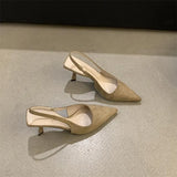 Breakj Kong Niche French High Heels Female Spring 2024 New Fairy Wind Head Sandals Pointed Temperament Single