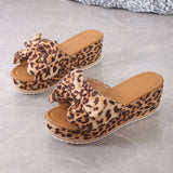 Breakj Bow Cold Slippers Women 2025 Summer New Comfortable Loose Cake Thick-Bottomed Slippers