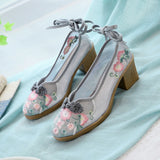 Breakj Heels, Beef Tendon Bottom Embroidered Cloth Shoes Women's Shoes Can Be Matched With Gauze Skirt Cheongsam Tea Clothing