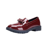Leather Paint Happy Shoes 2025 New Face Tuxedo And Retro Large-Size Fashion Casual Single